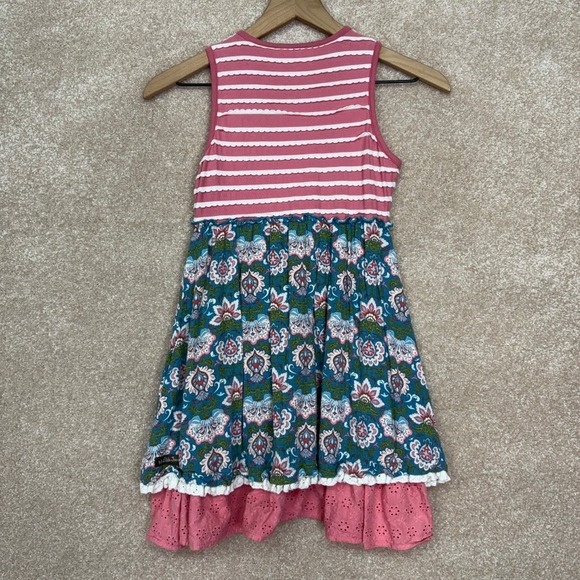 Matilda Jane Enchanted Garden Dress Girls Size 8 Striped Floral Summer - Picture 6 of 7